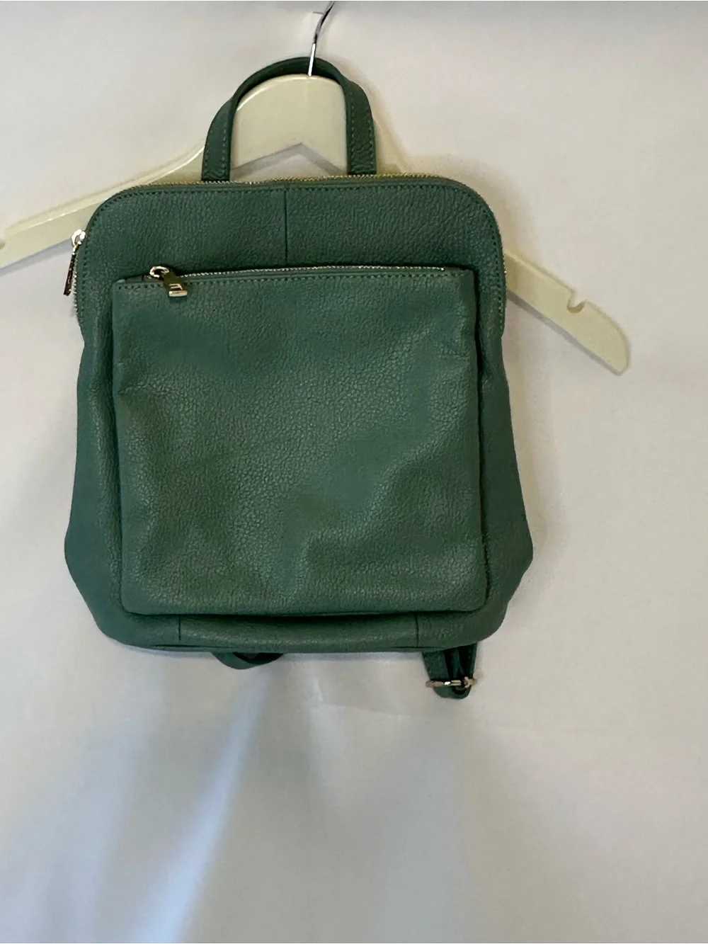 Borse in Pelle Pebbled green Leather Backpack Made In Italy nwt